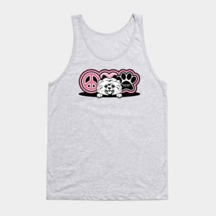 Pomeranian Dog Breed Peace Love Paw ( Puppies Rule! ) Tank Top